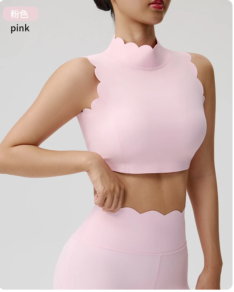 Rückenfreies, ausgeschnittenes Yoga-Top, Leggings mit hoher Taille, Sport-BHs für Damen, Tanktop für Laufen, Fitness, Workout, Sportbekleidung – Detail 3