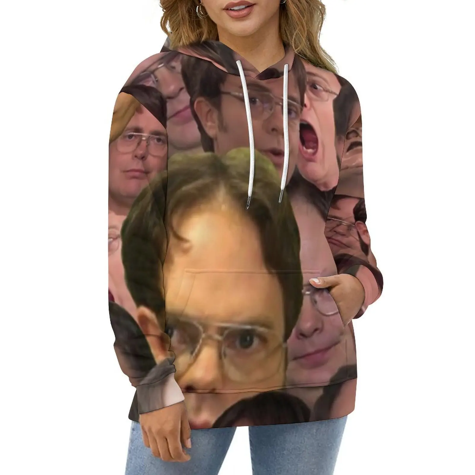 

Dwight Schrute Print Casual Hoodies The Office Modern Hoodie Ladies Long-Sleeve Streetwear Printed Loose Oversized Clothing