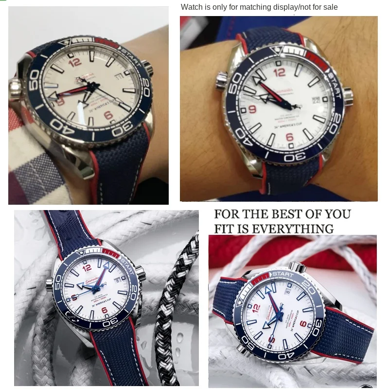 For Omega strap Seamaster 300 Speedmaster 8900 Marine seahorse diving600 American Cup limited edition series silicone strap20 22