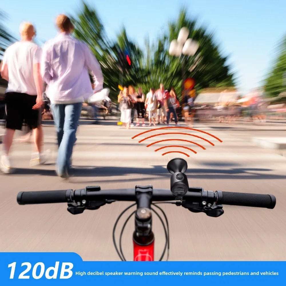 بوق كهربائي للدراجة، بوق جرس مدمج ومحمول للدراجات الجبلية، ملحق لركوب الدراجات