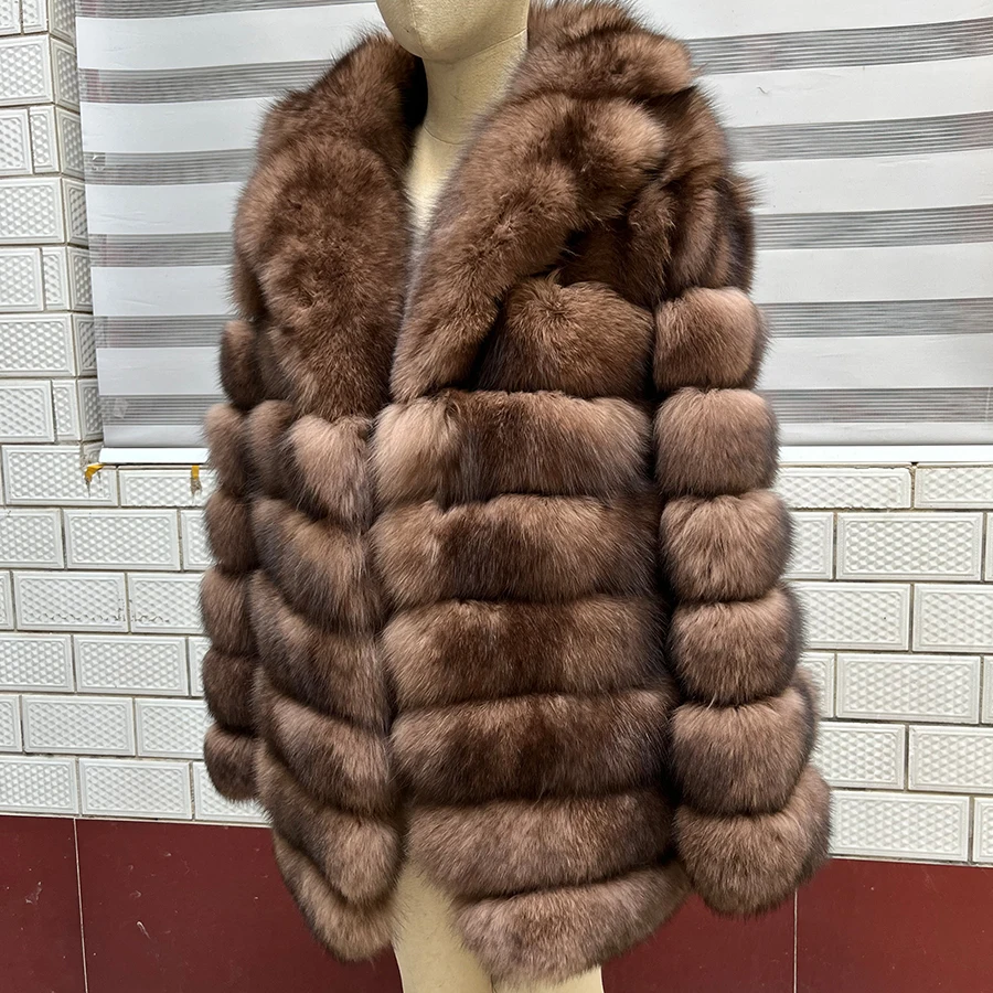

Real Fox Fur Coat Women Winter Jacket With Natural Fur Women's Long Coat For Women Best Selling Woman Jacket