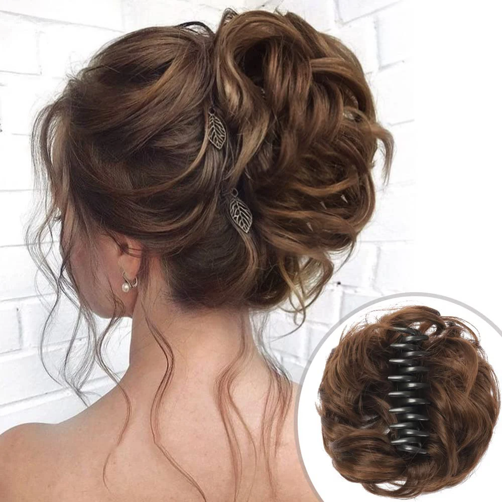 Niechlujne przyrząd do koka z włosów przedłużenie gumki do włosów kręcone faliste niechlujne syntetyczne Chignon sztuczne włosy Updo dla kobiet