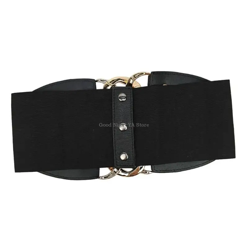 حزام خصر مطاطي سهل الارتداء من جلد البولي يوريثان، حزام عريض لسيدة المكتب