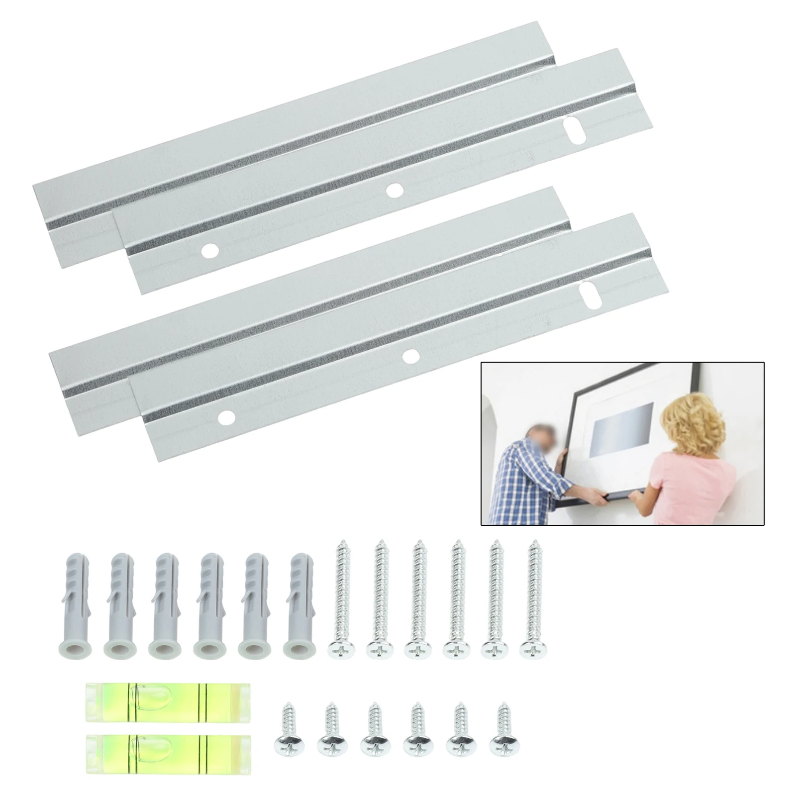 Strong Aluminum Alloy Z Clamps for Secure Wall Mounting For Frames Mirrors Artwork with Comprehensive Installation Kit