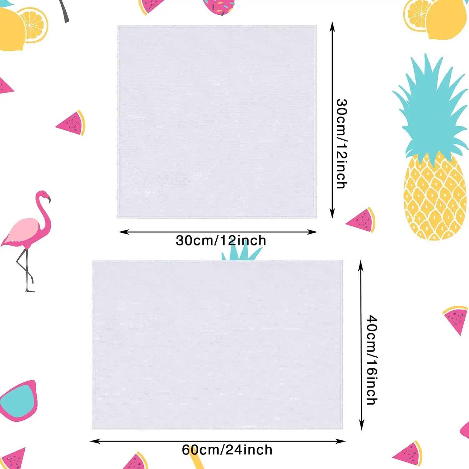 6pcs/10pcs Sublimation Blank Towels,30x30cm/40x60cm DIY Blank White Towels,Personalized Gift Towels for Design