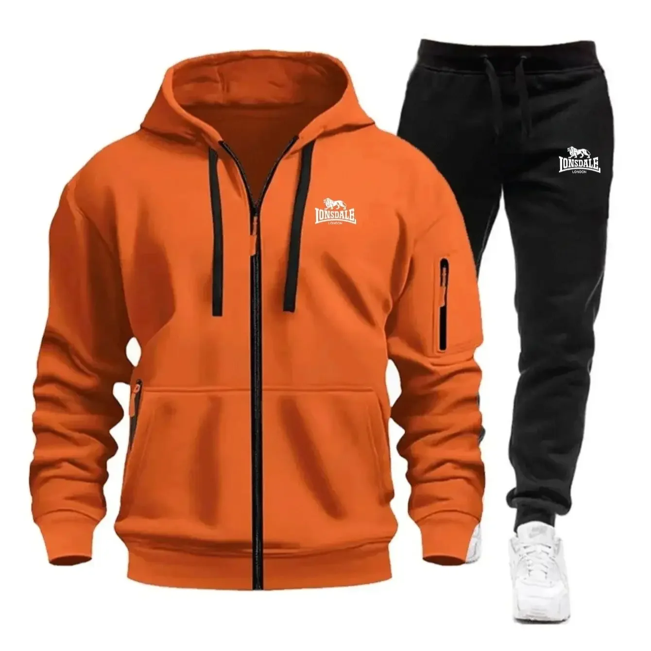 2026 New Brand Men's Winter American-Style Heavy Fleece Zip-Up Hoodie Warm Casual Sports Loose Workwear Trendy Set view 5