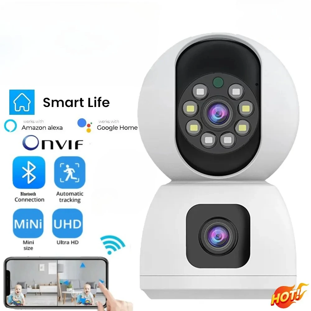 Caméra WIFI à double objectif 3MP Tuya Smart PTZ 1080P double écran suivi automatique caméras de Surveillance vidéo de sécurité sans fil intérieure