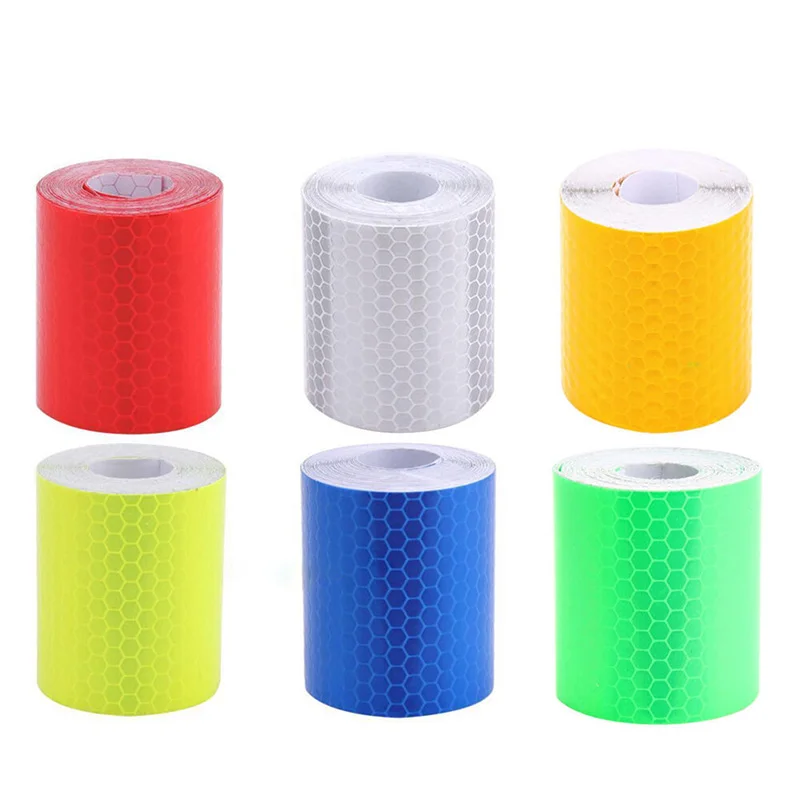 1m*5cm Car Truck Reflective Self-adhesive Safety Warning Tape Roll Film Sticker Water Resistance Long Service Life Reflectivity