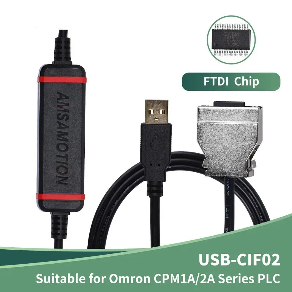 Cable de programación Chapado en USB-CIF02 Gpld, adecuado para comunicación PLC Omron, CPM1, CPM1A/2A, CQM1, C200HS, C200HX/HG/HE