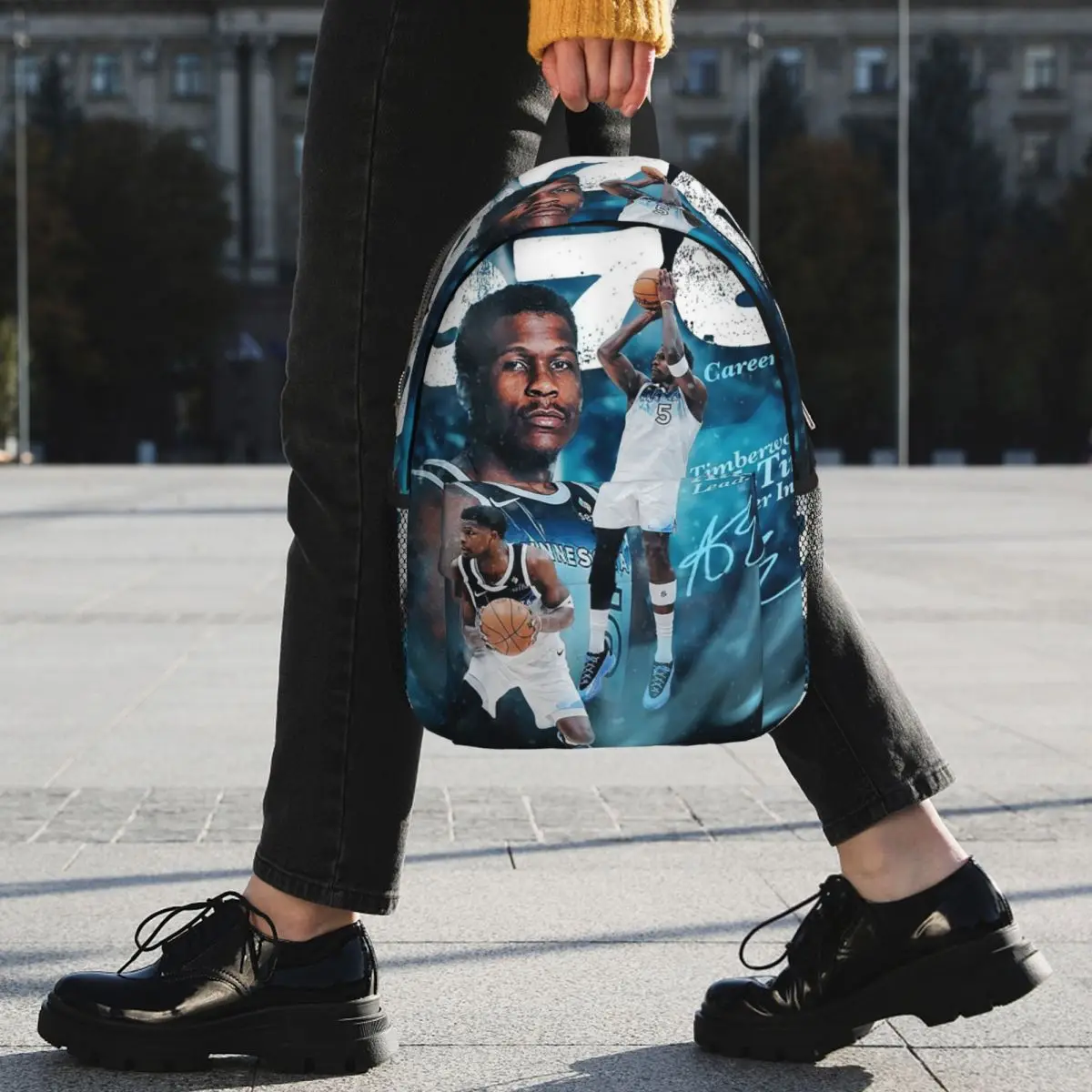 Minnesota Timberwolves Ant Keeps Breaking Anthony Edwards Backpack Student BookBag School Bag Laptop Shoulder Bag for Boys Girls