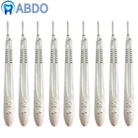 10 piezas de mango de bisturí # 3 # 4 instrumentos médicos, cuchillo quirúrgico Dental de acero inoxidable, letrero artesanal, herramienta de soporte de hoja de cuchillo