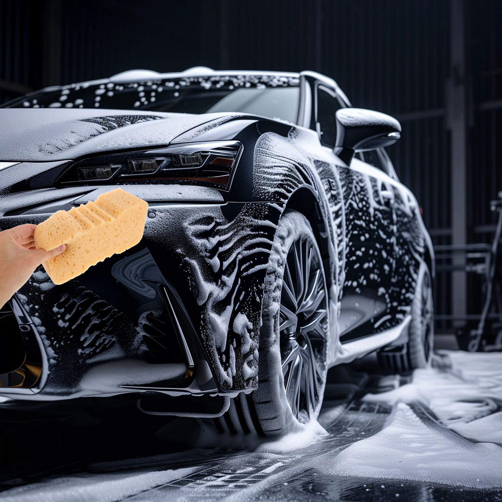 

2Pcs Large Car Sponges Highdensity Foam Scrubber Gentle Paint Durable Resistant Deformation Orange Car Wash Sponges