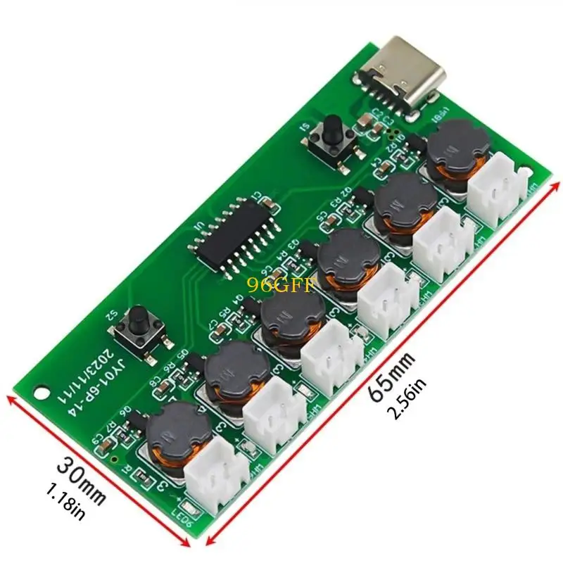 96GF Humidifier Driver Board Ultrasonic Atomizer Atomization Control Board Maker Module with 6 Independent Sprays