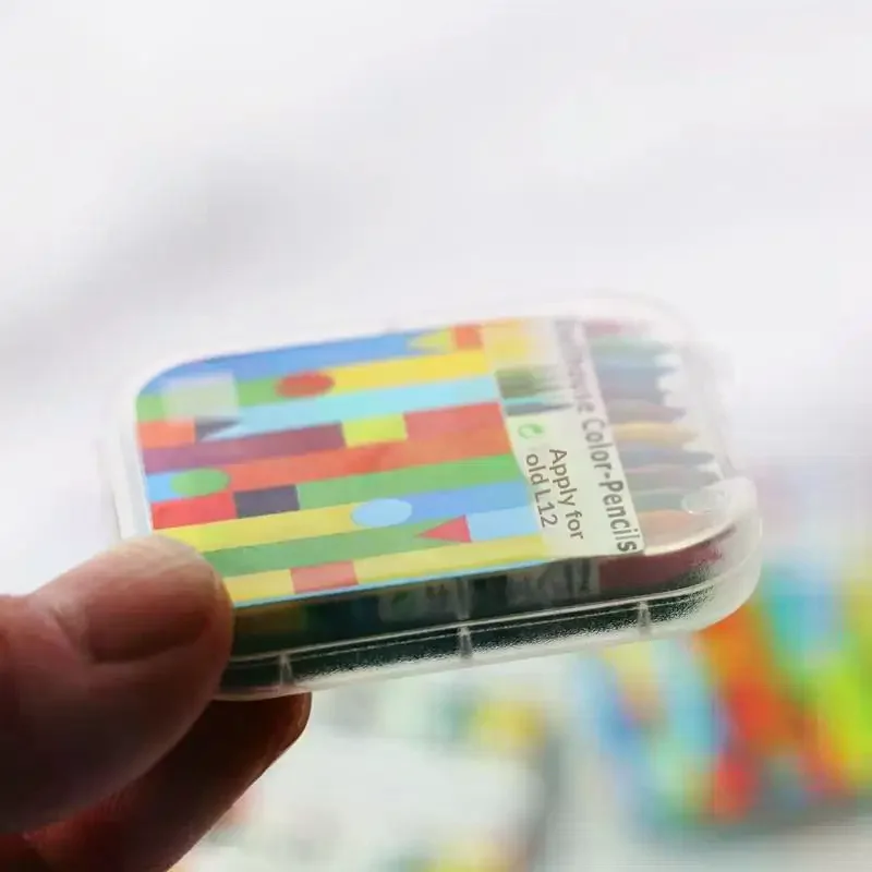 Mini Crayons Box 12 Colors Crayon Dollhouse Miniature Creative Scene Model Dollhouse Accessories Home Decor Figurines Toys