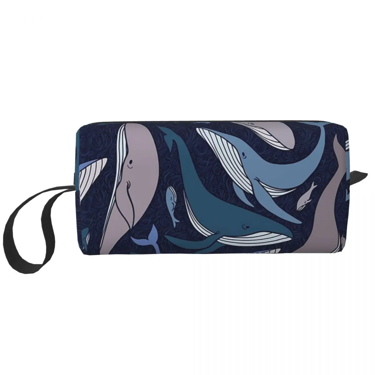 School Of Whales Makeup Bag Cosmetic Organizer Storage Dopp Kit Toiletry Cosmetic Bag for Women Beauty Travel Pencil Case