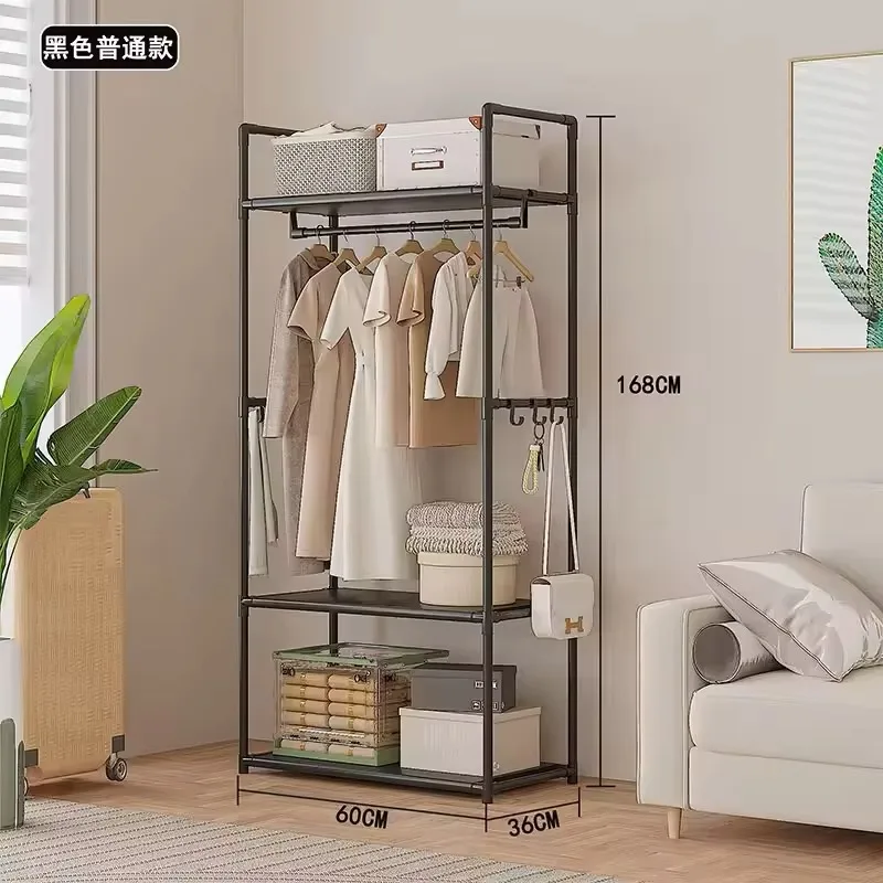 Coat rack with storage space, compact clothes hanger, multi‑layer storage shelf, living room clothing storage organizer