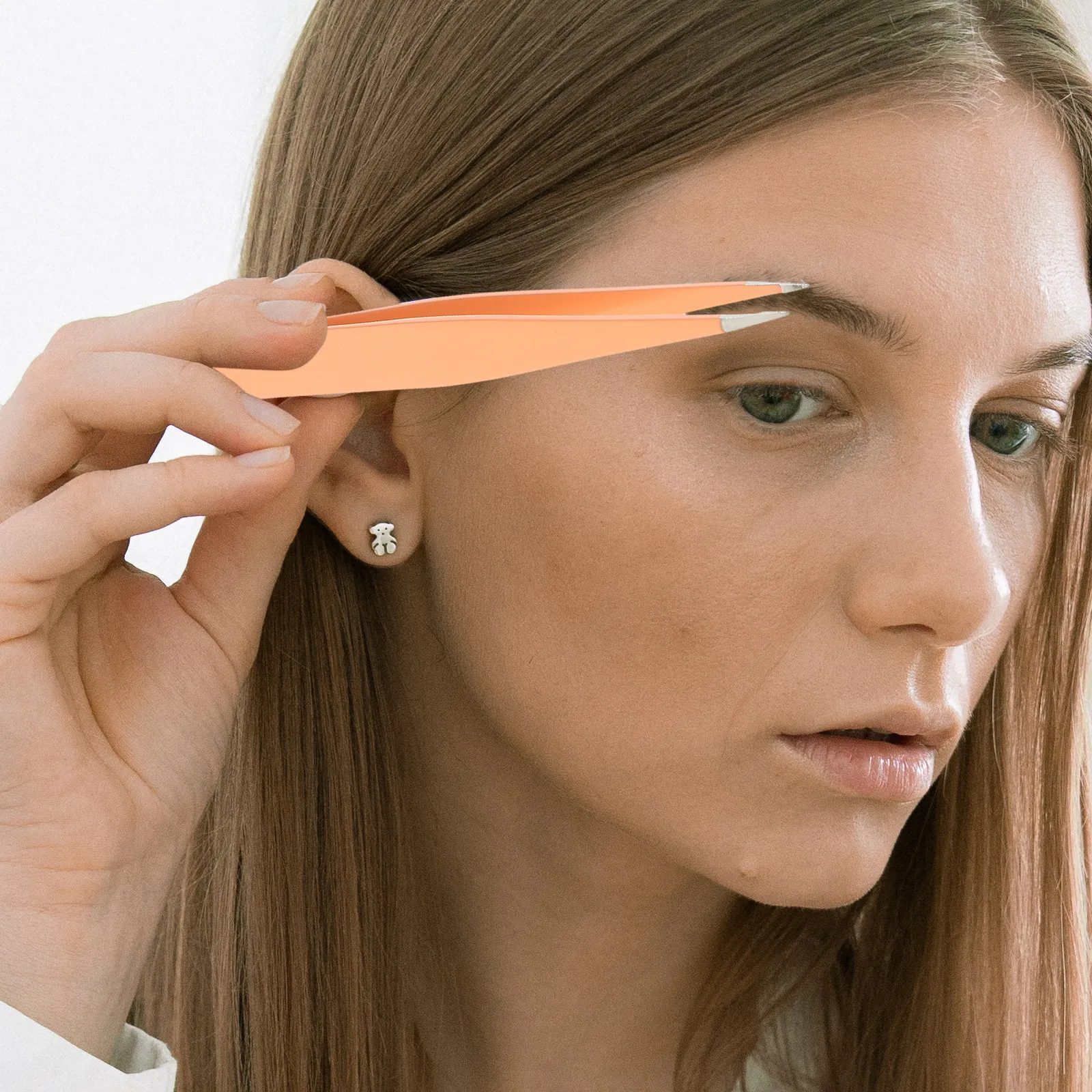 4Pcs Stainless Steel Eyebrow Tweezers Set Professional Grade Slant Pointed Flat Tips Easy Carry Precision Eyebrow Grooming Kit