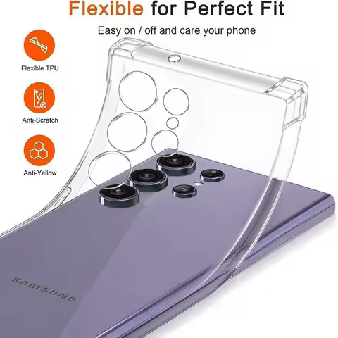Clear Case For Samsung Galaxy S25 S24 S23 S22 S21 Plus Ultra Shockproof Case A53 A34 A54 5G Ultra Thin Back Cover