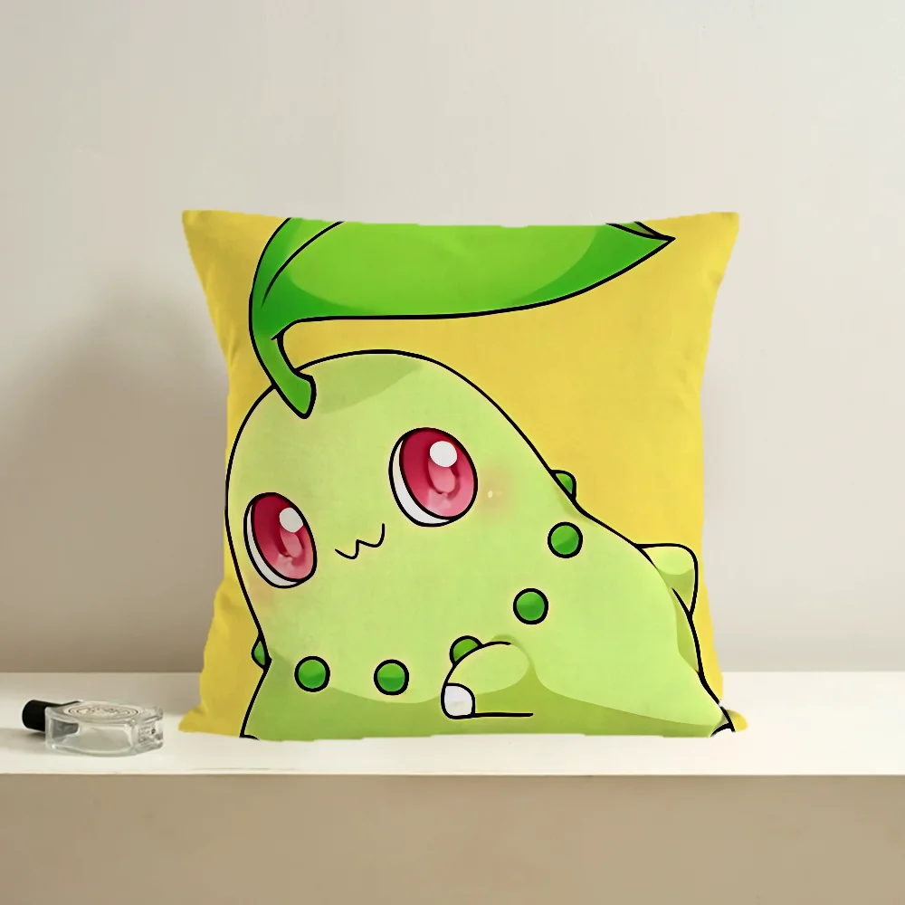 Kawaii Chikorita وسادة تغطي وسائد غرفة المعيشة للأريكة الزخرفية وسائد الزينة غطاء ديكور المنزل أكياسها