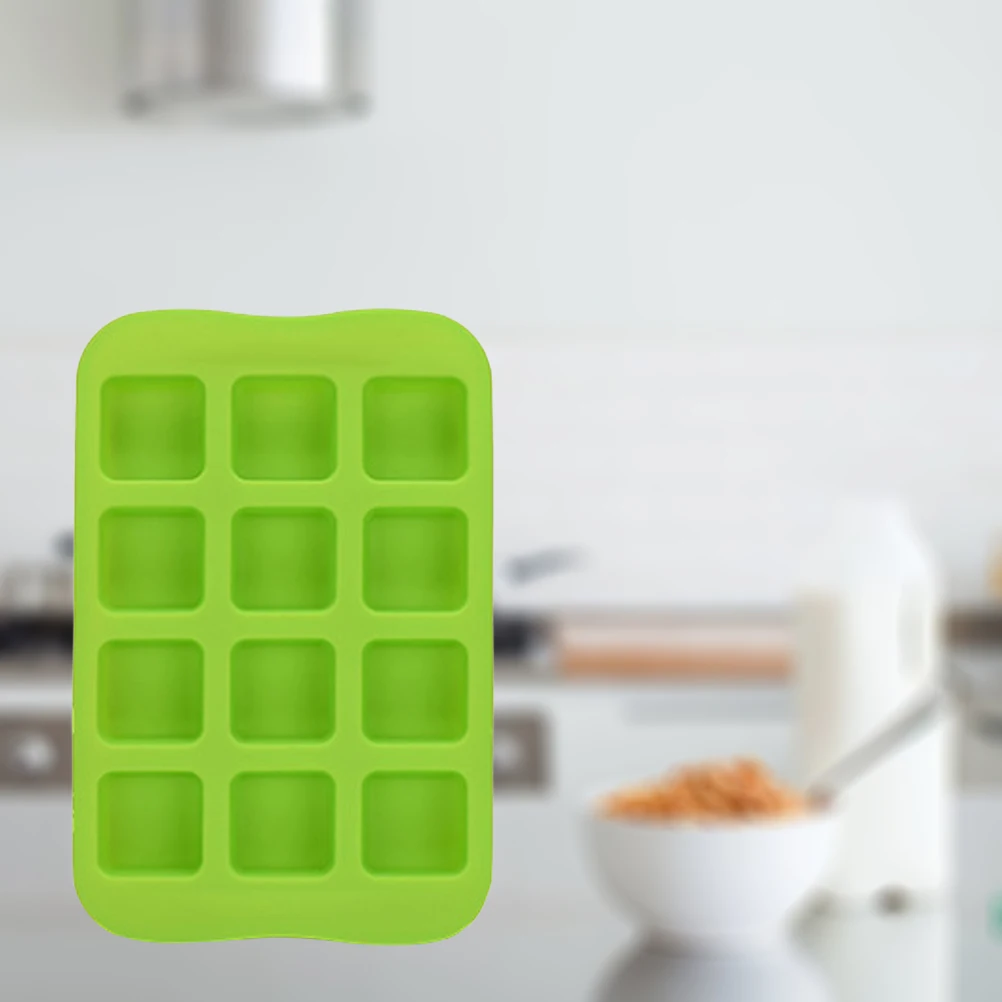 

Ice Molds Chocolate Silicone Tray Square Food Grade Easy Demold Kitchen Ice Cubes Maker Tools Green