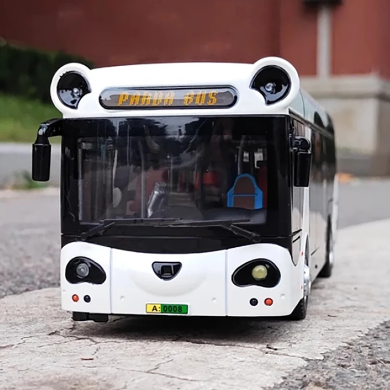 Diecast 1: 42 Scale Panda Bus Smart City Bus Metal Children's Simulation Alloy Toy Car Model Hobbies Collection Gifts