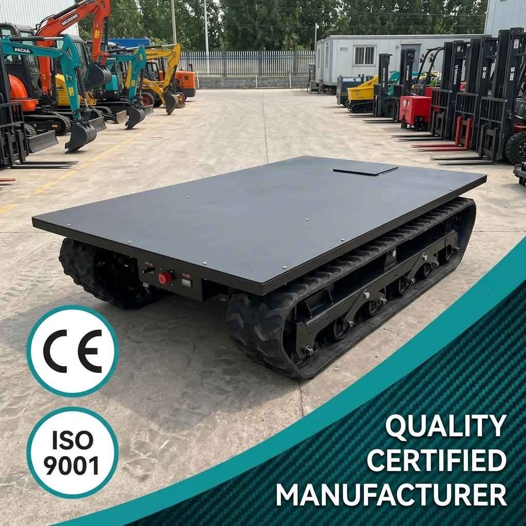 800kg Electric Rubber Track Undercarriage Crawler Chassis Heavy Duty with 48V Brushless Motor All Terrain China Manufacturer OEM