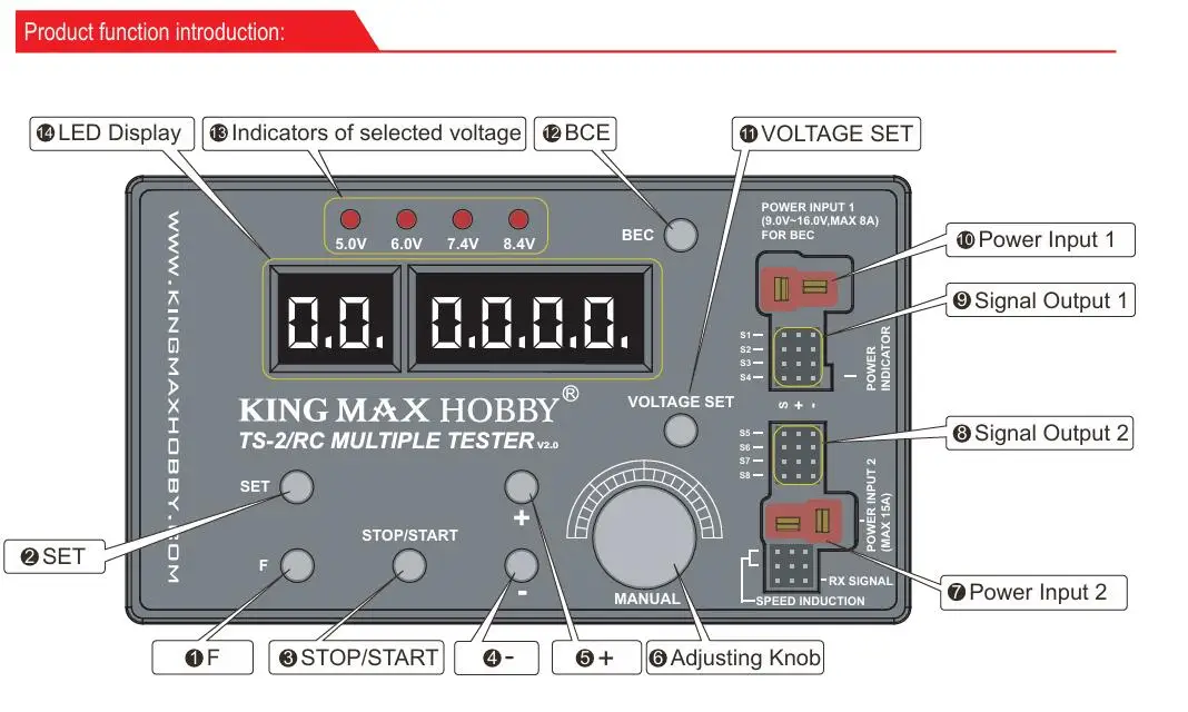 RC Airplane Part Hobby Plane Model ESC Servo TS-2 V2.0 RC MULTIPLE Tester for  Test The Airplane RC Models Servo  Retracts ESC view 6