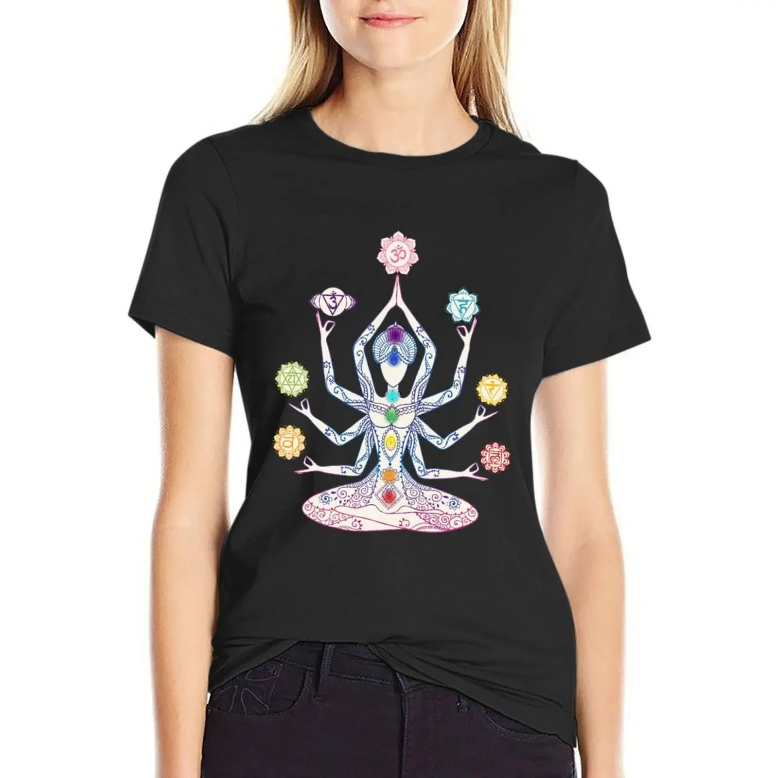 

Chakras T-Shirt korean fashion tees female summer top western t shirts for Women