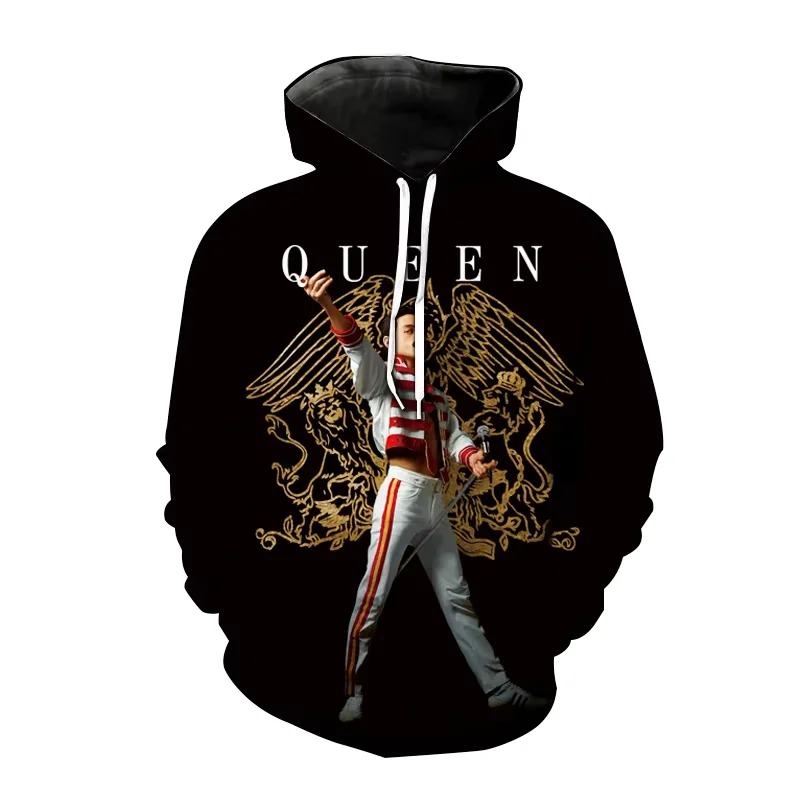 Rock Queen Band Freddie Mercury Hoodies Men Women Casual Fashion Sweatshirts Pullovers Oversized Streetwear Kids Woman Clothing