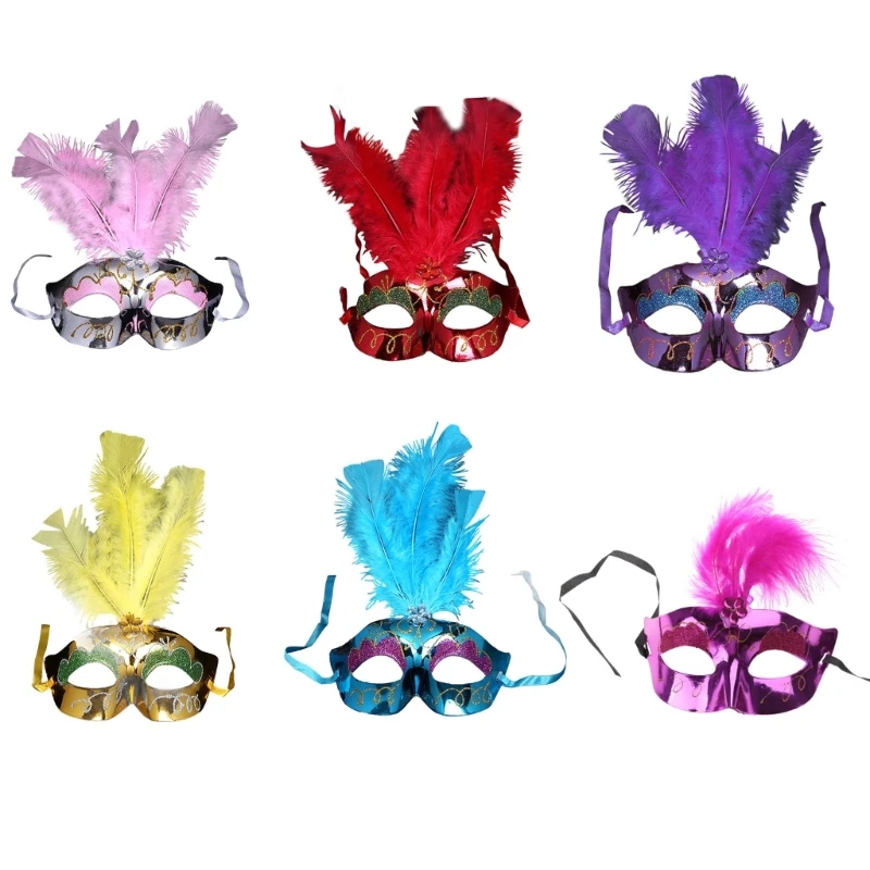 

Lady Masquerade Party Dance Costume Halloween Half Face Mask Decorations Halloween Mask Sexy Feather Flower Eye Mask 449B