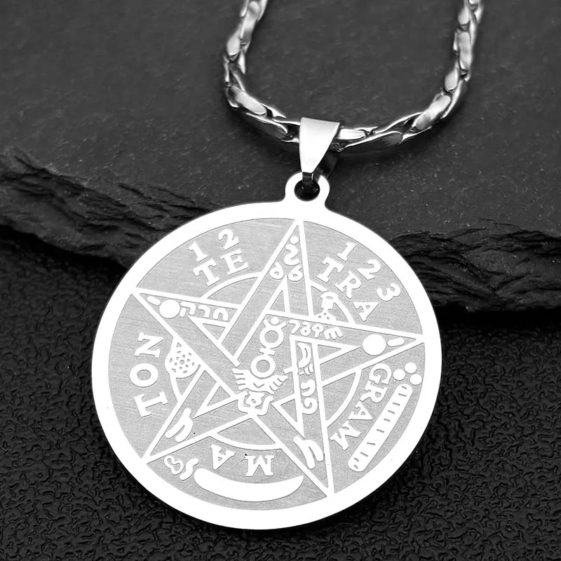 اليهودية Tetragrammaton العبرية الخماسي الفولاذ المقاوم للصدأ القلائد للرجال الذهب اللون الذكور سلسلة مجوهرات colar masculino N1163S