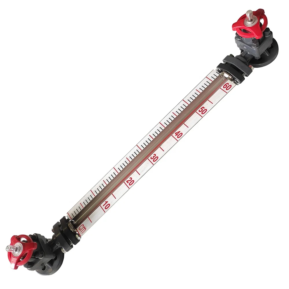 PVC Plastic cock glass tube level gauge Anticorrosive level gauge PVC corrosive liquid water tank gauge sulfuric acid indicator