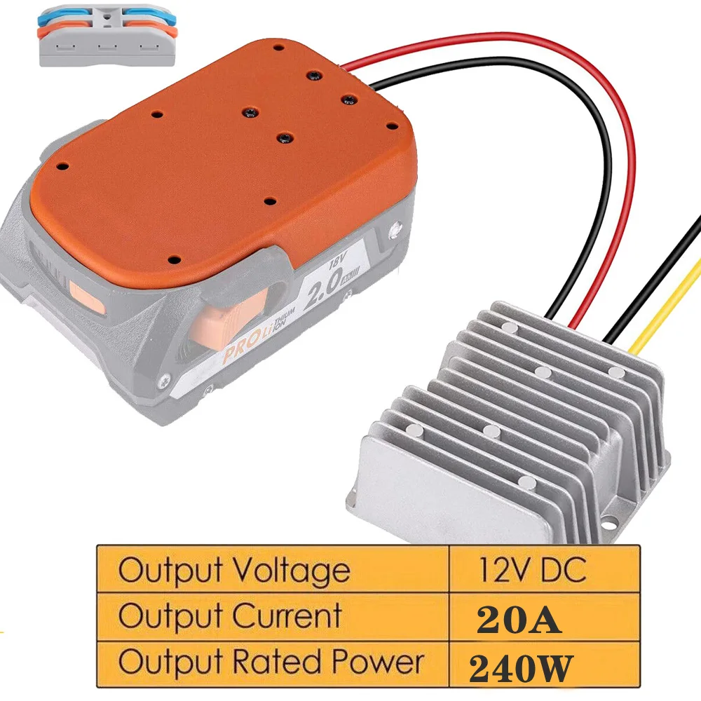 

DC 18V to DC 12V 20A 240W Converter Adapter For Ridgid Step Down DIY Adapter Automatic Buck Boost Voltage Regulator For RC Car