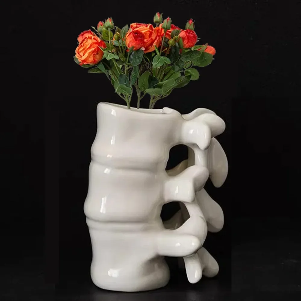 New Spine Shape Ceramics Mugs Coffee Milk Mug Office Tea Cups Drinkware Horror Vase Ornaments Human Skeleton Gift