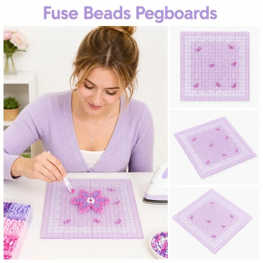 52/78/104Pins Fuse Beads Pegboards Matte Color 2.6mm Beads Hama Beads Pegboards Heat Resistant Grid Design Perler Beads Boards