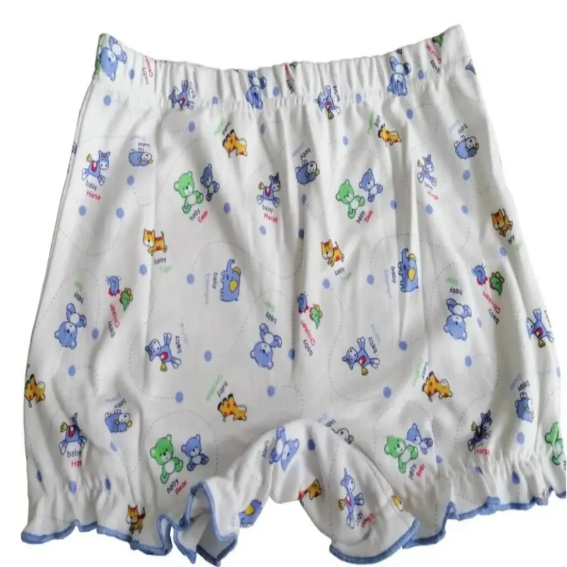 ABDL Adult Baby Diaper Brief Cotton Soft Cartoon Pattern Training Pant Washable Diaper Panties Study Pants Couple Shorts