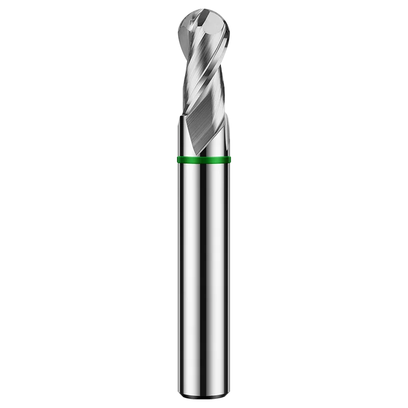 AZZKOR TGH-HRC50 2-Flute Tungsten Steel Carbide For Aluminum Woodworking Milling Cutter CNC Machining Center Ball Nose End Mills