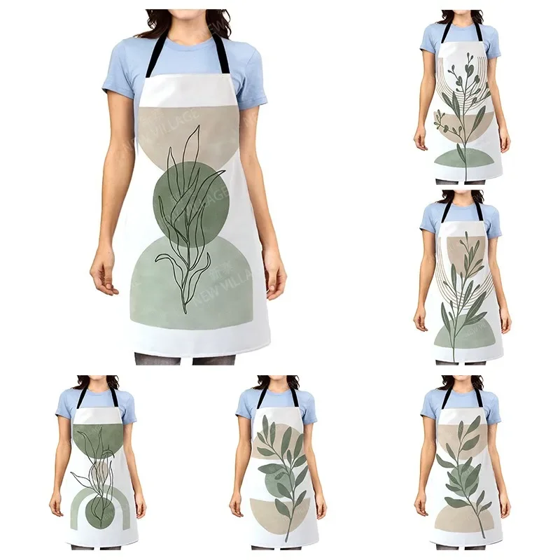 nordic Aesthetic Women kitchen apron kids original Children Waterproof girl princess waiter work apron oil proof boho plant