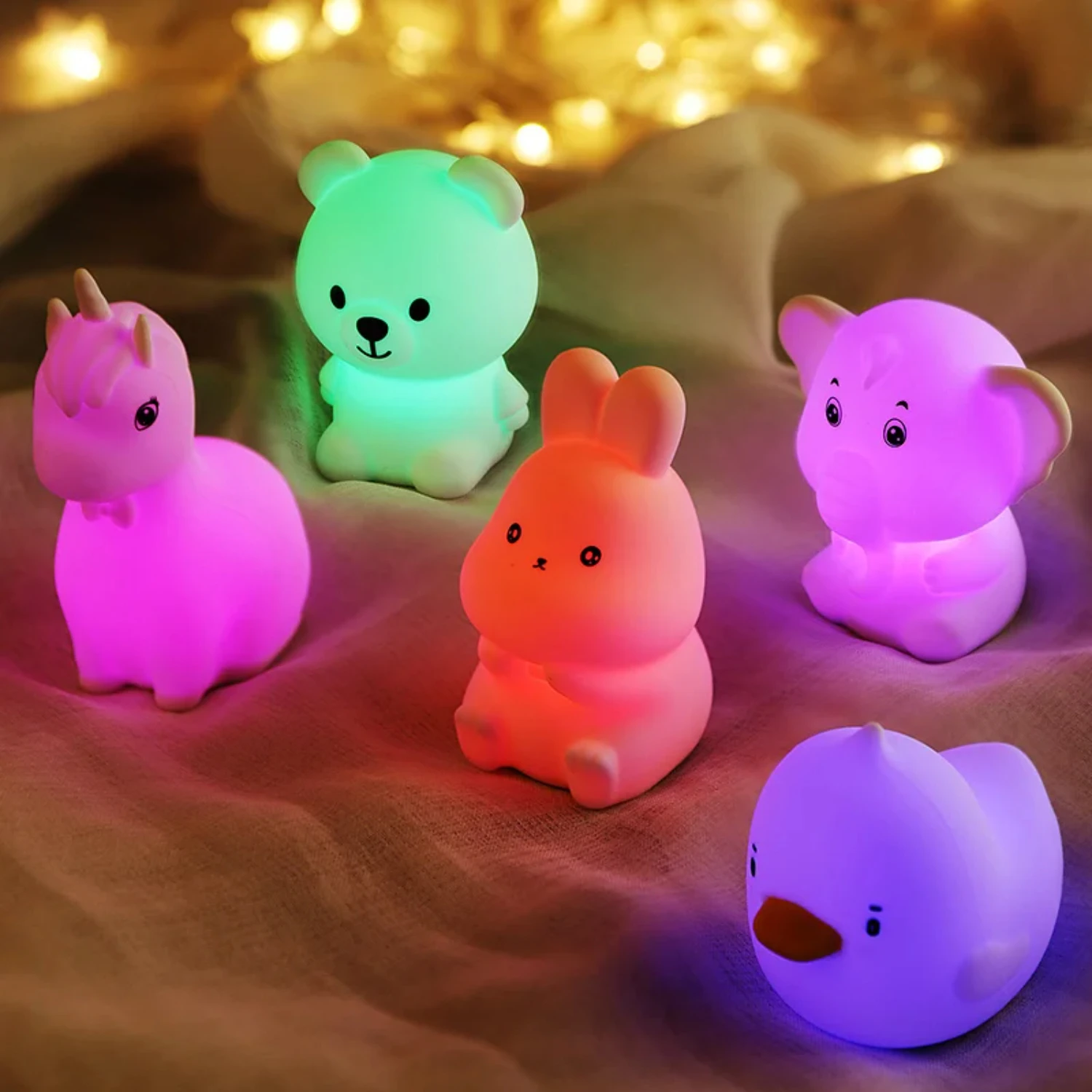 Lampe LED en forme de lapin en silicone, design de dessin animé mignon, luminaire décoratif d'intérieur, idéal pour une chambre à coucher ou une table de chevet, nouveau modèle, livraison directe