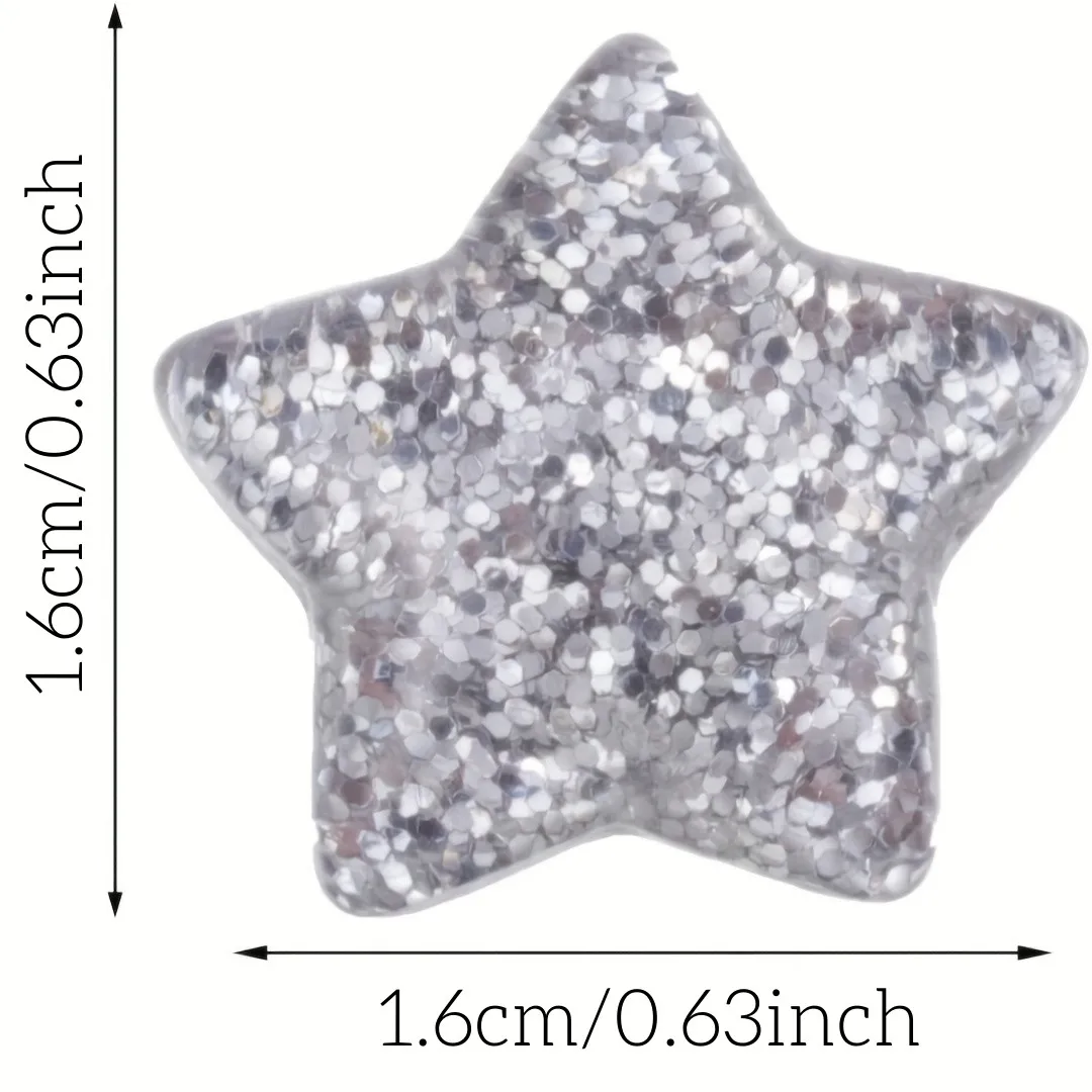 20 pz 16mm resina Glitter Sparkle Star Flatbacks cabochon abbellimenti per la creazione di carte fai da te matrimonio natale Craft Scrapbooking