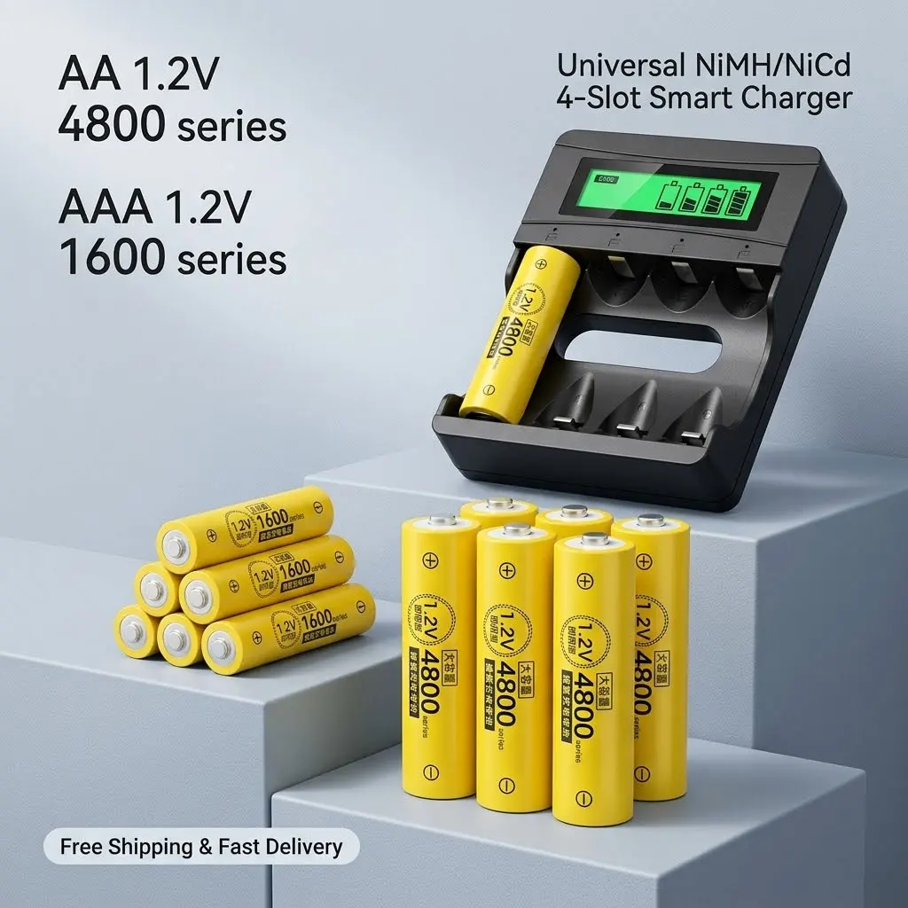 

High Capacity AA AAA NI-MH 2500mAh Rechargeable Battery for Toys Remote Controls Clock Radio Keyboard Computer Small Electronics