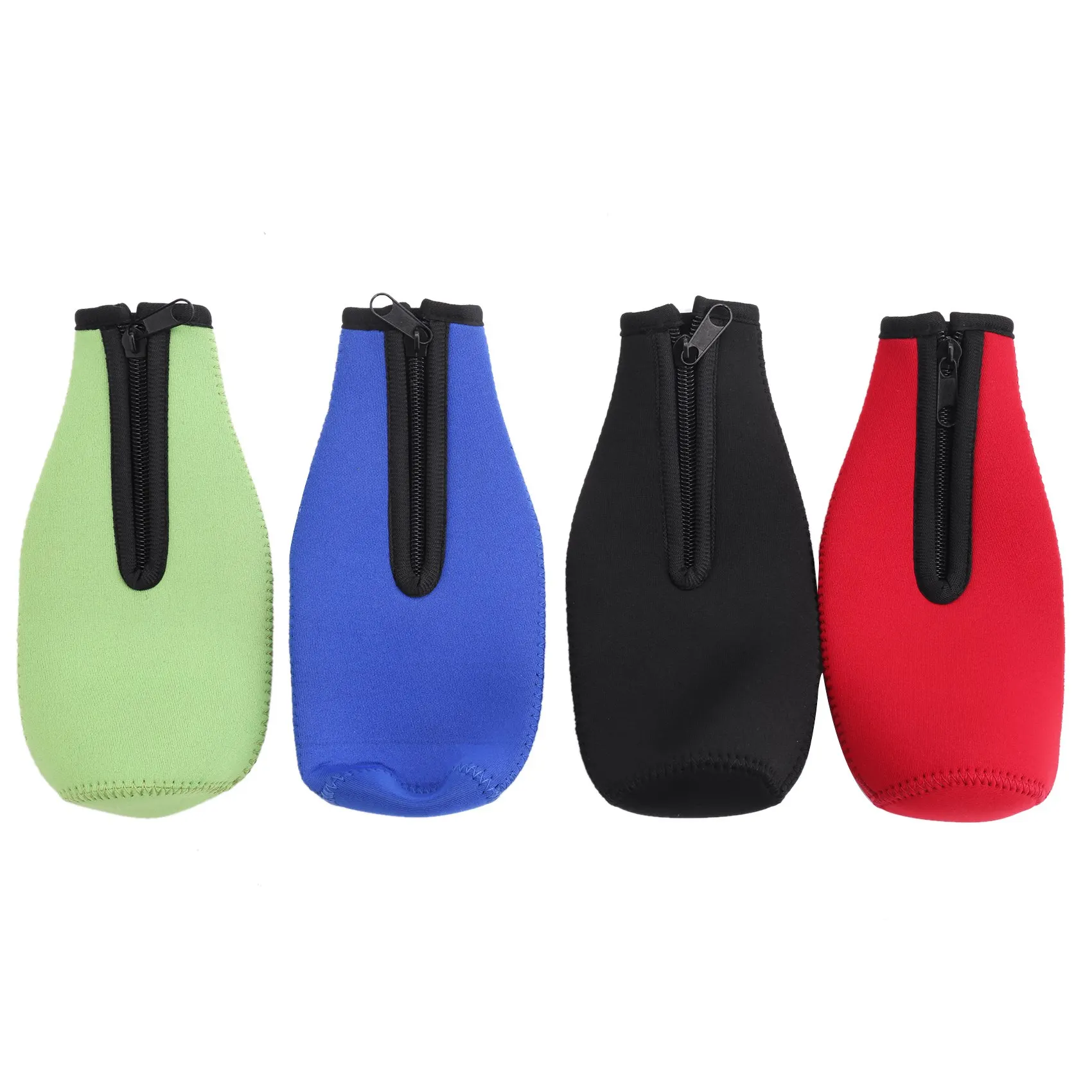 

New 4 Pack Beer Bottle Insulator Sleeve Keep Drink Cold,Zip-Up Bottle Jackets,Beer Bottle Cooler Sleeves,Neoprene Cover