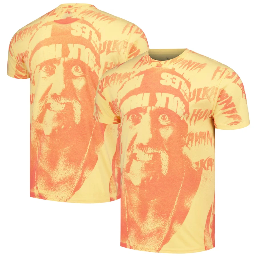 

Men's ProSphere Black Hulk Hogan 40 Years Hulkamania T-Shirt Fast Drying Breathable Boxing Showmatch Oversized Short Sleeves