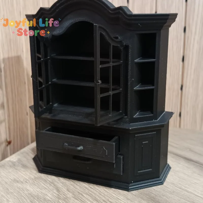 Hot 1Pcs DIY Craft Project Tiny House Furniture Bookcase Miniature Plastic Cabinet For Dollhouses Bedroom Living Room Decor