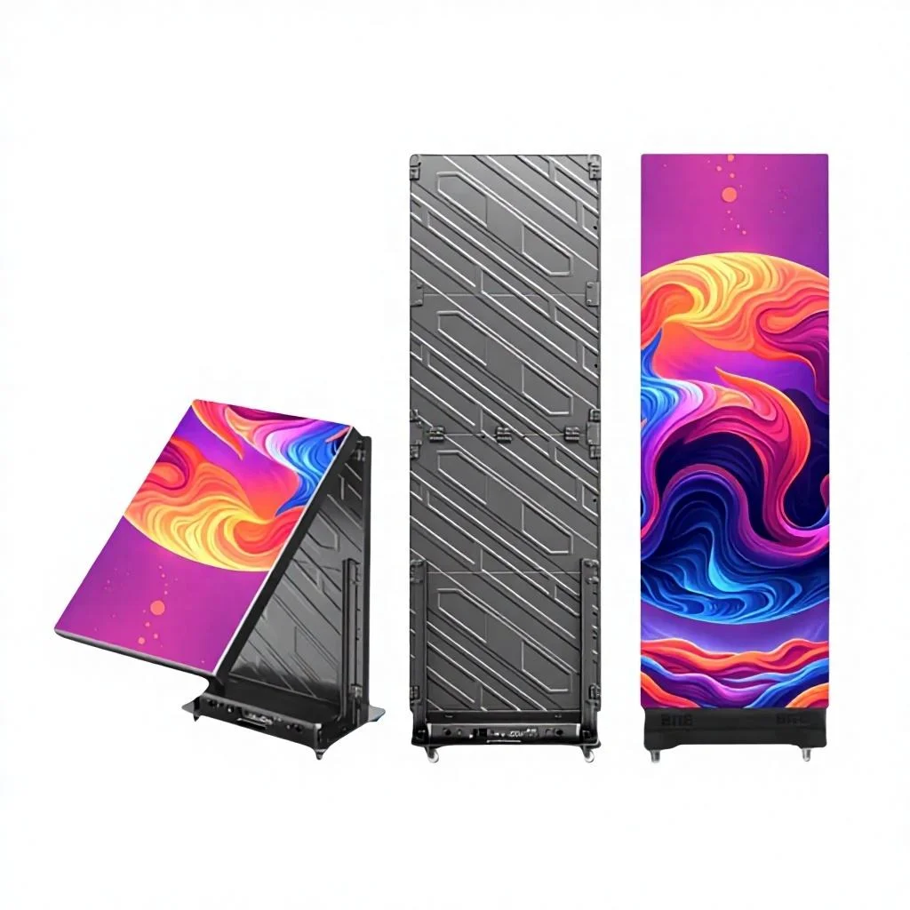 GOB LED Poster Display Foldable Digital Advertising Screen Indoor LED Display with Flight Case Nova Control System