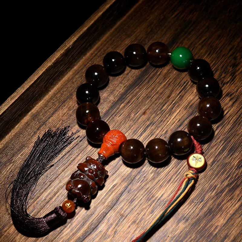 -style natural golden yak , hand-held, high-quality Tibetan plateau horn, unisex bracelet, prayer beads, Bud