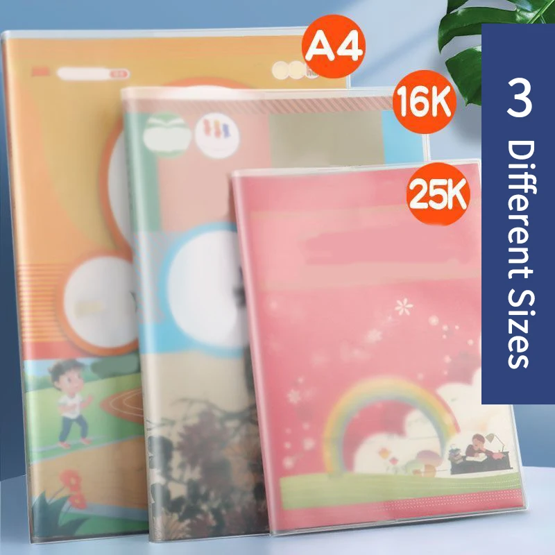 5PCS A4/16K/25K Clear Book Covers Protector for Home Office Books Waterproof EVA Silicon Sleeves Books Protector Colors Book