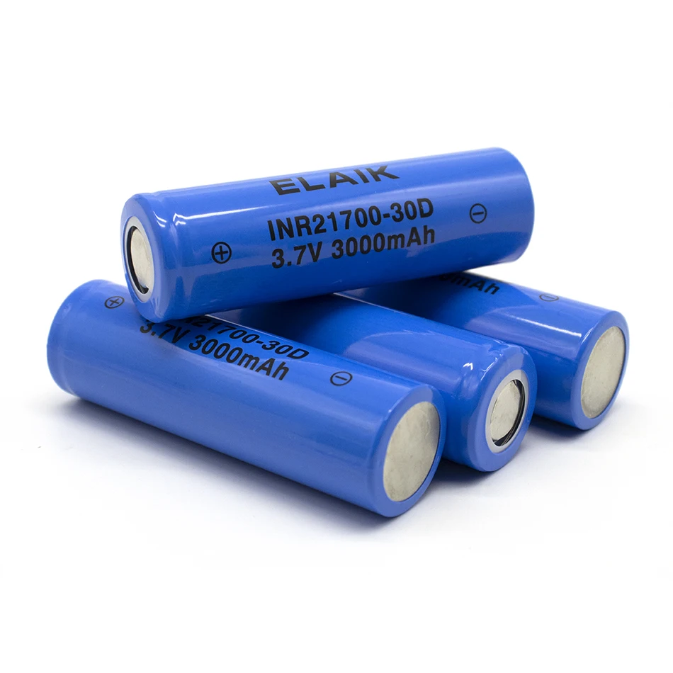 INR21700 3000mAh 3.7V rechargeable lithium-ion battery with low internal resistance and wide application range 30D flat head