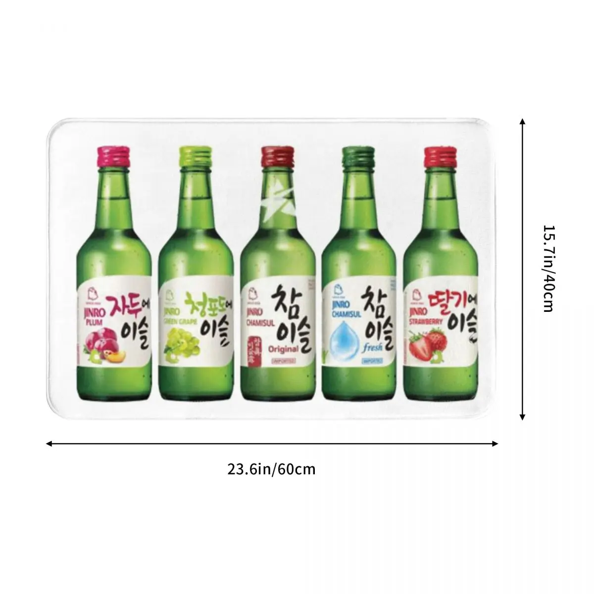 Jinro Soju 5 Flavours Anti-slip Doormat Floor Mat Dust-proo Carpet Rug for Kitchen Entrance Home Bedroom Footpad Mats