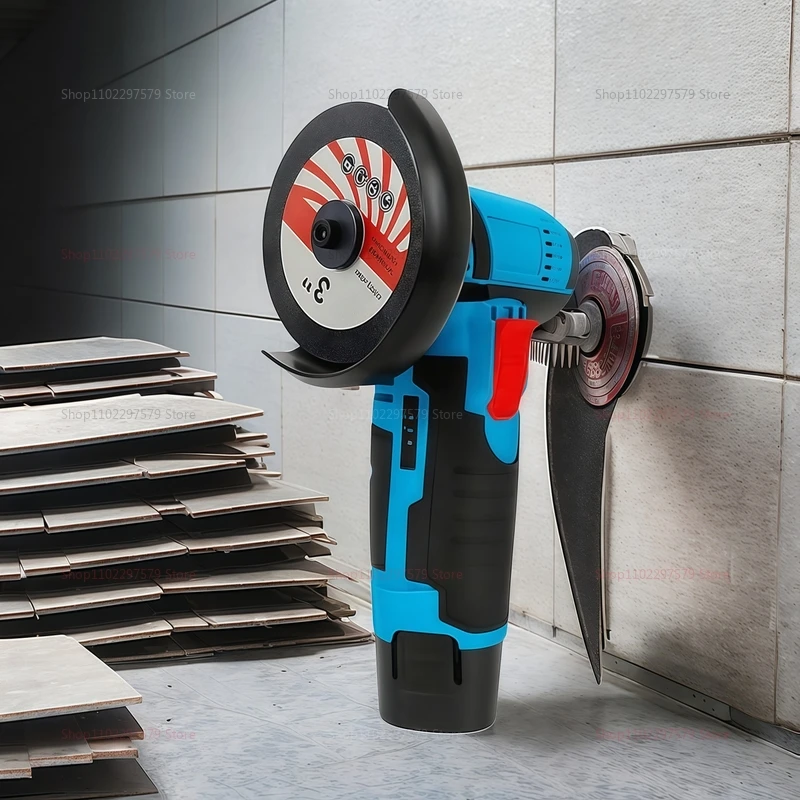 12V Cordless Angle Grinder Brush Cutter Portable Polishing Machine Cutting Saw Blade DIY Home Power Tool for Metal Wood Repair